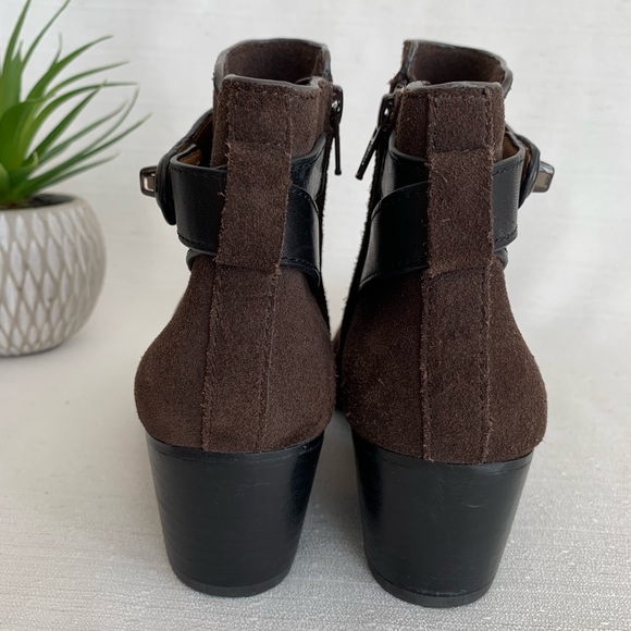 Coach Patricia Chocolate Brown Suede Leather Turn Lock Strap Women's 6(B) - Picture 10 of 14